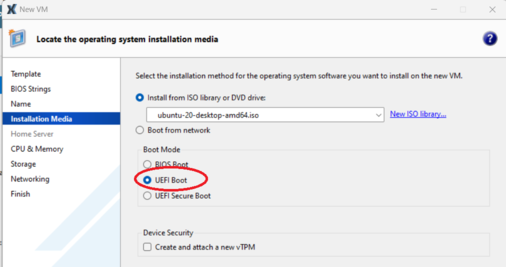 pxm create a new VM